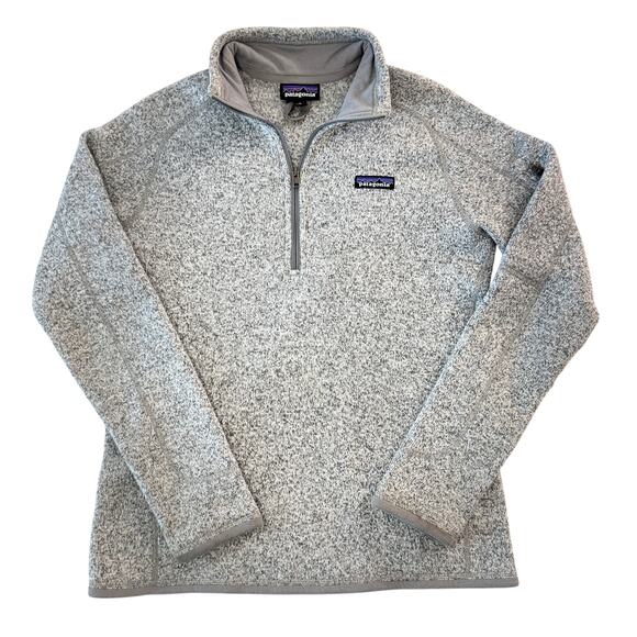 Patagonia Better Sweater Women's Medium Gray 1/4 Zip Pullover Fleece Jacket - Picture 1 of 8